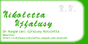 nikoletta ujfalusy business card